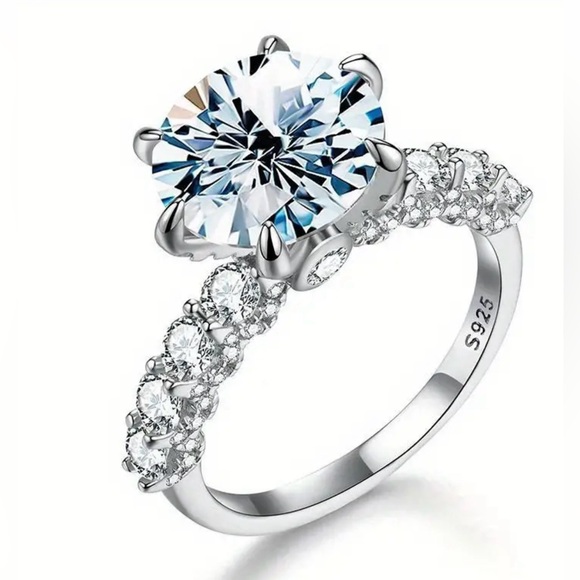 NEW Elegant 3 Carat Moissanite Engagement Ring S925 Sterling S… - Picture 4 of 5